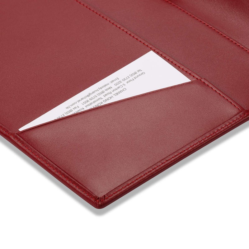 HISCOW Leather Junior Padfolio for Men & Women with Pen Loop, Italian Calfskin, Business Portfolio Notebook Folder (Bordeaux) - Image 5